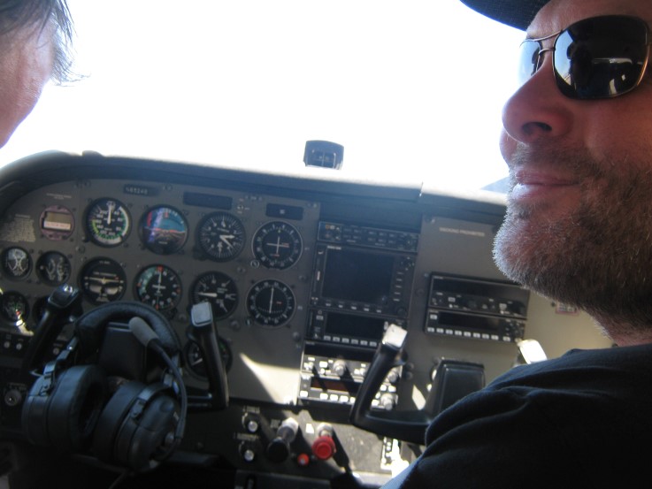 Jan in de Cessna - opstijgen uit Las Vegas 